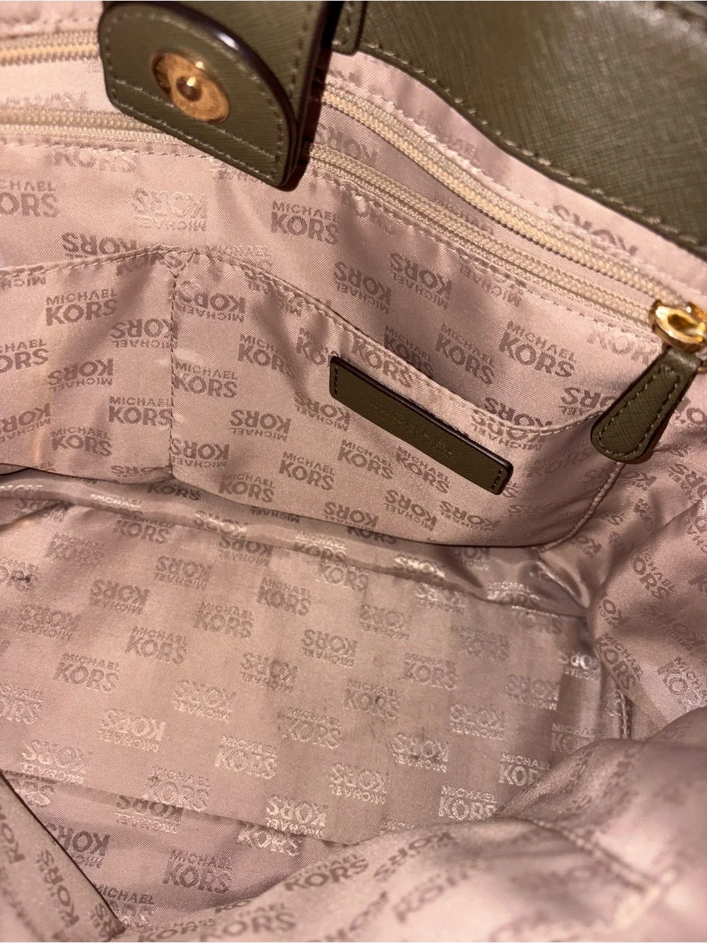 Michael Kors Olive Green Saffiano Leather Purse